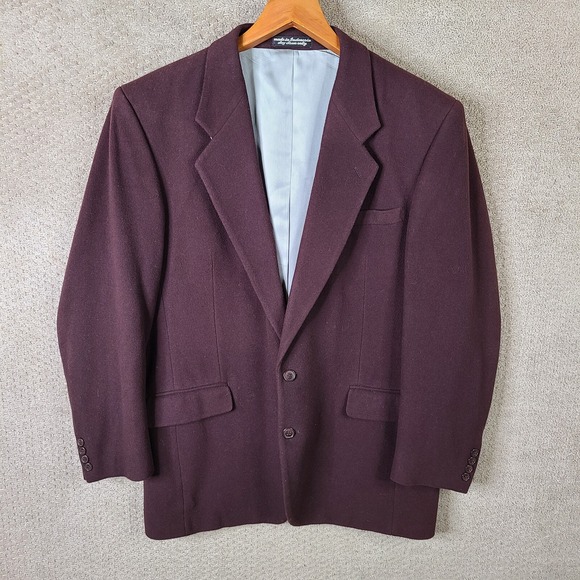 Zylos George Machado Jacket Mens 42L Purple Blazer Cashmere Blend 2 Button Coat‎ - Picture 1 of 16